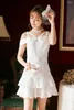 Sukienki imprezowe Słodka lolita Candy Rain ramię jednorodne sukienka koronkowa C22AB7103