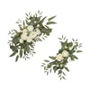 Dekorative Blumen 2pcs künstlicher Hochzeitsbogengrün Blätter Seide Elegante Blumenblumen