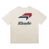 Rhude Mens T-shirt Designer For Men Shirts Womens Clothes Fashion Hip Hop Tshirts Luxury Courte à manches L respirant 100% de coton TEES SIZE S M XL XY18