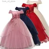 Vestidos de menina vestidos de noiva para meninas para meninas elegantes princesas longa vestido bebê menina vestido de natal vestidos infantil tamanho 6 12 14 anos t240415