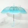 Umbrellas Long Handle Jellyfish Automatic Umbrella Transparent Gradient Unique Beach Parasol Plastic Thickened Windresistant