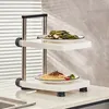 キッチンストレージ多機能ラックは、電子レンジトレイ皿用の安定した棚と滑り止め棚