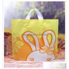 Enveloppe-cadeau 50pcslot Sac en plastique 3025 cm avec manche de fleur de poignée mignon grande boutique en tissu de bonbons sacs d'emballage de bonbons