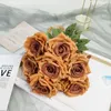 Simulerade 9 Diamond Roses Flowers Arrangement Wedding Corner Rose Autumn Retro White Colorful Artificial Home Decor 240407