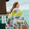 Towel Beach Bath Geometric Hawaiian Wind Skirt Digital Fashion Printing Double-sided Velvet Quick-drying