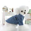 Abbigliamento per cani spessi vestiti caldi abiti inverno per animali domestici in denim jeans giacca da camicia cucciolo Yorkie pomeranian bichon poodle costume turisce