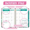 Agenda A5 Notebook Weekly Monthly Planner Jan 2024 - Dec Tabs Twin-Wire Binding Inner Pocket Daily Organizer