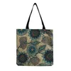 Alışveriş çantaları çiçek baskılı çanta pamuk keten yeniden kullanılabilir kadın çiçek omuz katlanabilir alışveriş çantası toptan