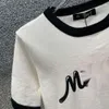 Tshirt pour femmes miumus tshirt créateur de luxe lettre de mode imprimé top qualité tshirt nouveau contraste couleur coton pur