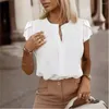 Blusas femininas de verão de manga curta camisas brancas para mulheres 2024 Blusa casual do MUJER LODAS ELEGENTES ELEGENTES EM