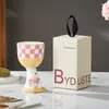 Tazze in ceramica stile cartone animato alto vetro dipinto a mano acqua carina creativa tazza lrregolare adorabile vino