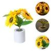 Flores decorativas Mini lâmpada de girassol Tabela modelo