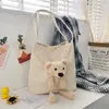 Bag Cute Small Women's 2024 Summer Bear Canvas One Shoulder Tote Handbag Bags For Women