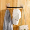 Kitchen Storage 6 Hooks Rack Nail-free Adhesive Wall Hanging Door Hanger Iron Cabinet Hook Bathroom Tools Towel Gadget