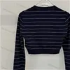 Stripe Cropped Knitwear For Women Designer Sweater Jumpers Knitted Tops Letter Casual Tees