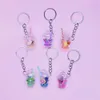 Keychains Lanyards New Creative Mini Luminous Milk Bubble Tea Cup Keychain For Women Girls Cute Bag Ornaments Car Key Holder Pendants Toy Gifts