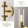 Modern Brass Knurled Wall Sconces with Glass Shades - Elegant 2-Light Gold Vanity Lights for Living Room, Bedroom, Hallway, Kitchen, Bathroom Decor