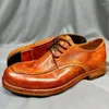 Casual Shoes Goodyear-Boots Leather Men's Genuine Retro Work Dress Washed Horse Derby