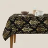 Table Cloth Floral Damask Tablecloth Gold Black Outdoor Cover Vintage Custom Decoration For Wedding Birthday Party