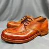 Casual Shoes Goodyear-Boots Leather Men's Genuine Retro Work Dress Washed Horse Derby