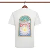 여름 모로코 스타일 테니스 인쇄 인쇄 티셔츠 남성과 여성 거리 거리 캐주얼 짧은 슬리브 티셔츠 240415