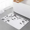 Carpets Dragonfly Branch Feuts Flower Plant noir Blanc Blanc de cuisine Paillite de chambre à coucher pour salle de bain Planche de bain House Porte de porte Patte de porte Tapis Home Decor