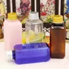 Storage Bottles Square Plastic Bottle Pink Brown Cosmetic Container 50ML 50pcs Refillable Toner Water Packaging With Aluminum Lid