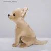 Pluszowe pluszowe zwierzęta Chihuahua Puppy Kids Toy stojąca kawaii lalka z dużymi oczami prezent urodzinowy dla dziewcząt dzieci słodkie wypchane zwierzę siedzące pies l47