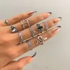 Legering Personlig kedjefjäril Hjärtat 12 -stycken Set Snake Ring