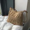 Borse per tracolle di cannuccia intrecciate da donna della moda per borse da spiaggia estiva per le piccole borse da donna
