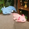 Plush -poppen 45 cm schattige salamander pluche speelgoed simulatie dinosaurus ambystoma gevulde poppen kawaii mexicanum axolotl dieren poppen cadeau voor kinderen y240415