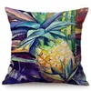 Oreiller ananas tropical aquarelle de la maison de décoration de maison de décoration couverture fruits de peinture à l'huile art coton lin carré cojines