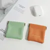 Storage Bags 1PCS Unisex Leather Mini Bag Portable Auto Sealing Organizer For Airpods Earphone Airbuds Earring Small Cosmetic