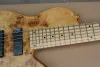 Cables 6 Strings Neckthrubody Electric Bass Guitar with Burl Maple Veneer 24 Frets Maple Fretboard