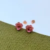 KS märke lyxig söt blomma designer örhängen för kvinnor flickor trevlig charm kristall diamant cz zirkon söt retro 18k guldörhänge örhängen öronringar smycken gåva