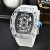 Montres pour hommes datejustes RCHARDMILL MILLES Transparent Shell Wine Barrel Tiger Head Watch Hollow Out Trend Unisexe Watch de haute qualité VZMG