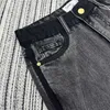 Frauen Jeans Designer 2024 Frühjahr neu Nanyou Cha Vielseitig Schlanker Buchstaben geprägtes Musterkontrast Farbe Mikrohorn 6XAI