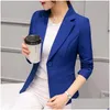 Costumes de femmes Blazers Femmes Elegant Business Lady Jacket Femme Fl Sleeve Work Blazer Femme Mabinet décontracté Six Color Disponible Clothi Dhqje