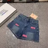 Projektant MM Home 24ss Nowy ręcznik 3D Haftowany litera Wash Water Denim Shorts