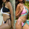 2024 New Swimsuith Bikini Blocking Gathering Strap Sexy Bikini Swimsuit Women