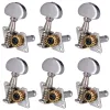 Cables A Set 6pc Small Semicircle Buttons Open Gear Inline Guitar String Tuners Tuning Pegs Keys Machine Heads Guitar Accessories Parts