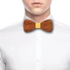 Bow Ties Handmade Cork Wooden For Men Wedding Party Unique Accessories Neckwear Solid Color Whole Butterfly