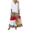 Abiti casual abito estivo morbido toccando bottoni da donna stampato Boho Beach Long