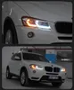 Luzes de carro para BMW X3 F25 2011-2013 Lâmpada frontal DRL Sinal de giro do farol de destaque LENS LENTS DE LEDS DE LED