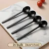 Disposable Flatware Dessert Spoon Individually Packed Fruit Drink Plastic Tableware Frosted Matte Long Handle Takeaway Ice Cream Scoop