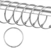 Shower Curtains 24pcs Curtain Rings Rustproof Decorative Hooks Metal Round Ring For Adhesive Wall