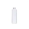 Storage Bottles Refillable Bottle Plastic Clear Flat Shoulder PET Matte Silver Lid With Plug 100ml120ml 150ml 200ml 250ml Toner 20Pieces