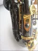 Nieuwe sopraansaxofoon Professionele instrumenten Branden gebogen sopraansaxofoon S-991 Zwart nikkelplaten goud messing sax mondstuk