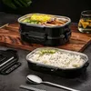 Boîte à lunch en acier inoxydable entreprise portable compartiment bento boîte de cuisine de cuisine contenant des aliments pour les hommes pour hommes fitness.
