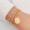 Versione coreana alla moda Bracciale versatile per perle barocche, accessorio di fascia alta per donne